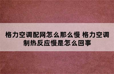 格力空调配网怎么那么慢 格力空调制热反应慢是怎么回事